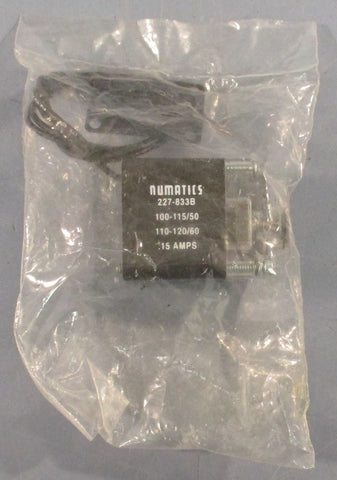 Numatics 227-833B Solenoid Coil 100-120 VAC 50-60 Hz 0.15 Amps