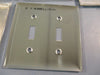 Lot of (8) Hubbell SS2 2-Gang 2-Toggle Switch Stainless Steel Wall Plate Cover
