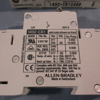 ALLEN BRADLEY 1492CB1G400 CIRCUIT BREAKER 40A SER B, 1 POLE