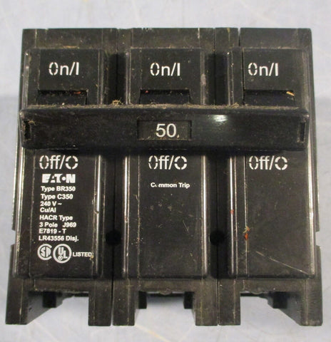 Eaton BR350 Circuit Breaker Type C350 3 Pole 50A Cu/Al 240VAC