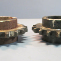 Lot of 2 Steel 60C18 Sprockets 18 Teeth and 2.043" Straight Bore Used