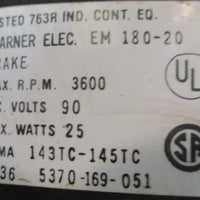 Reliance T56H1034UTQ DC Motor w/ Warner Electric EM 18020 Clutch Brake