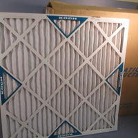 KOCH Pleated AC Furnace Air Filters (Qty 12) in Box 25x25x1 102041014