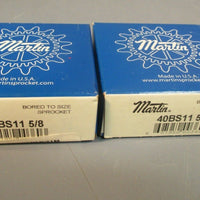 Martin Chain Sprocket 11 Teeth (Lot of Two) 40BS11 5/8" Bore