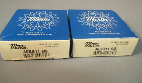 Martin Chain Sprocket 11 Teeth (Lot of Two) 40BS11 5/8" Bore