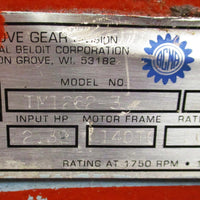 Grove Gear TM12623 Gear Reducer Flexaline 20:1 Ratio 2.39 input HP right output