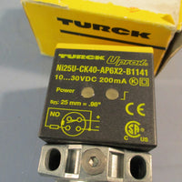 TURCK NI25U-CK40-AP6X2-B1141 10..30V 20mA INDUCTIVE PROXIMITY SWITCH
