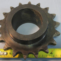 Lot of 2 Steel 60C18 Sprockets 18 Teeth and 2.043" Straight Bore Used