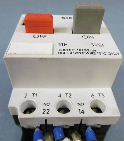 Siemens 3VE10152EU00 Motor Starter Protector G/8708A52