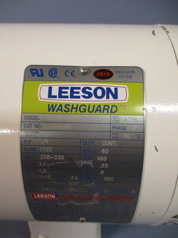 Leeson 113649.00 Washguard Motor 1/4 HP 3 Ph 1725 RPM 208/230/460 V C6T17VC5H