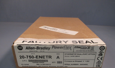 AllenBradley PowerFlex ENet/IP DualPort Module Ser A 20750ENETR SEALED!