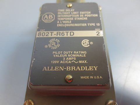 Allen Bradley 802T-R6TD Time Delay Oiltight Limit Switch 120V Vac Series 2