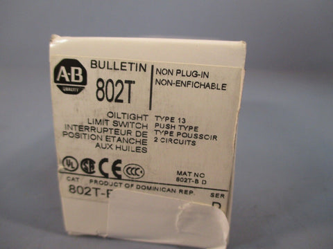 Allen-Bradley Oil Tight Limit Switch Ser. D 802T-B