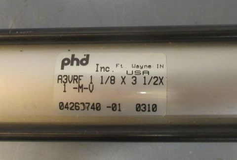 PHD A3VRF 1 1/8 x 3 1/2 x 1 -M-V Pneumatic Air Cylinder 3-1/2" Stroke New