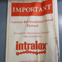 Intralox 2400 Series Grey Acetal Raised Rib Conveyor Belt 20.0019'Lx14"W 238 Row