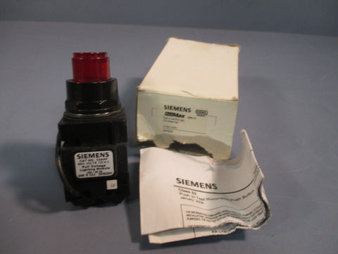 SIEMENS ILLUMINATED RED PUSHBUTTON SWITCH 24V AC/DC PUSH-TO-TEST 52BT6D2AB