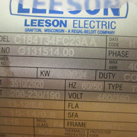 Leeson G131514.00 Electric Motor C184T34FC23AA 5/3HP 3.7/2.224KW 123/64" Shaft
