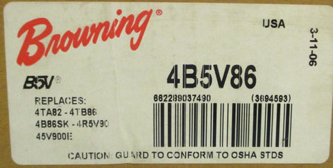 Browning 4B5V86 VBelt Sheave 4 Groove Pulley 27/16" Bore 87/8" OD 33/16" W