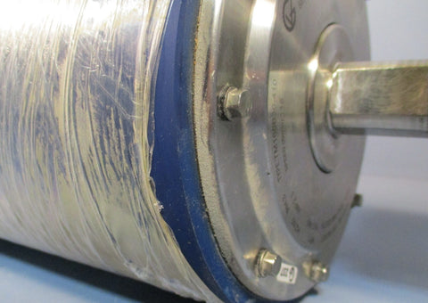 Van Der Graaf TM160B30-410 Motor Drum Conveyor Pulley SS 19" Wide 7" OD