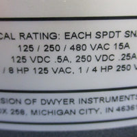 Mercoid Dwyer DAF70211539S Pressure Switch D7000 Series 1/2" Thread 6" Dia.