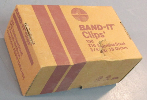 BAND-IT AE4569 Stainless Steel Clips 3/4" 316 Stainless Steel Box of 100