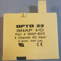 Opto 22 Snap I/O SNAPIDC5 4 Channel DC Input Module 1032VDC 5VDC Logic
