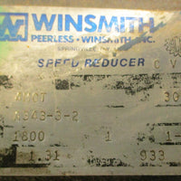 Winsmith 4MCT Speed Reducer 1800RPM 1.31HP 933InLB 7/8" Bore 1" Shaft Dia