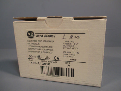 AllenBradley Industrial Circuit Breaker 1 Pole Ser A 1489A1D010