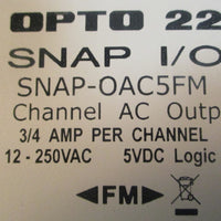Opto 22 Snap I/O SNAPOAC5FM 4 Channel AC Output Module 12250VAC 5VDC Lot of 2