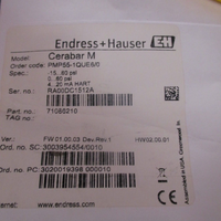 ENDRESS & HAUSER CERABAR M DIGITAL LIQUID LEVEL TRANSMITTER PMP551QUE6/0