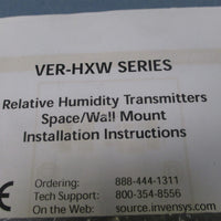 INVENSYS VER-HXW Series Relative Humidity transmitters Wall Mount - New