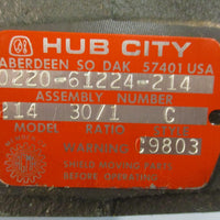 Hub City 0220-61224-214 Worm Gear Reducer 30:1 Ratio Model #214