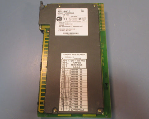 Allen Bradley 1771OAD C Rev. D02 AC Output Module 10  138 VAC Series C Used