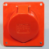 Altech ABL17 16A 6h/220/380V, 5 Pin Wall Mount Straight Receptacle Red NWOB