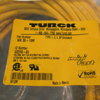 TURCK WK30-15M MINIFAST QUICK DISCONNECT CORDSET U2315-03, 600V
