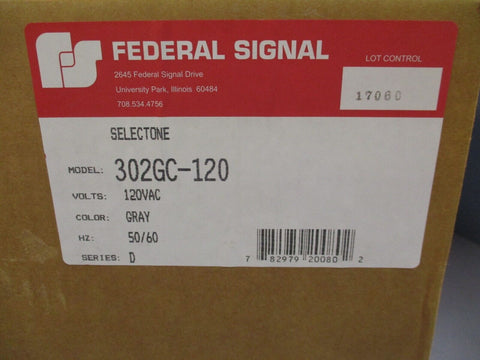 Federal Signal 302GC-120 Selectone Audible Signaling Device 120 VAC