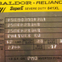 Baldor 841XL CECP83584T4 Severe Duty Motor 1.5 HP, 460 V, 1760 RPM, 145TC Frame