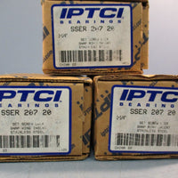 LOT OF (3) IPTCI SSER20720 STAINLESS STEEL BALL INSERT BEARING 11/4"