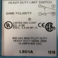 Honeywell LSD1A Micro Switch Heavy Duty Limit Switch 600 VAC