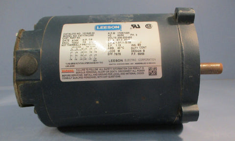Leeson 101648.00 Electric Motor C4T17NC28E 1725/1425RPM 3PH 1/4HP 5/8" Shaft Dia