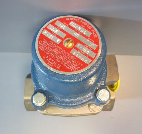 J. D. Gould 1.5" General Purpose Solenoid Valve Alcohol Type:  K3T 2 CF8M New