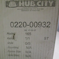 Hub City 022000932 Gearbox GG Style Shaft 1 in dia Universal 4 Bolt 1:1 Ratio