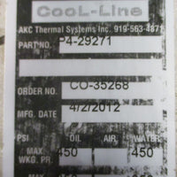 AKG CoolLine P429271 Oil / Water Cooler 450 PSI Max 350 Deg Max