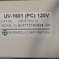 Shimadzu UV1601PC UVVisible Spectrometer Spectrophotometer
