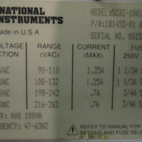 National Instruments  SCX11001  Chassis  181455501 w/  SCXI1181