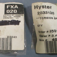 (Lot of 2) Hyster 2033120 Torsion Spring For Forklift
