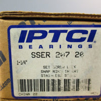 LOT OF (3) IPTCI SSER20720 STAINLESS STEEL BALL INSERT BEARING 11/4"