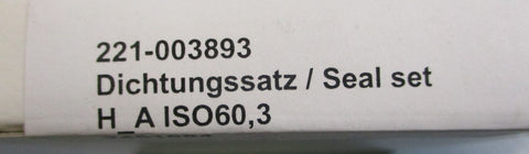 GEA Tuchenhagen 221003893 Seal Set For GEA Valves H_A ISO60,3 2451684