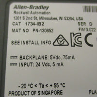 Allen Bradley 1734-IB2 Series D Point I/O Digital Input Module 130652