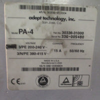 ADEPT TECHNOLOGY Model PA-4 4-Slot Power Chassis Power Supply Module 30336-31000